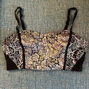 Kimchi Blue Gold Embroidered Brocade Bralette Bra Zipper Back M from UO
